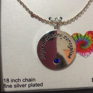 September birth stone Silver plated pendant